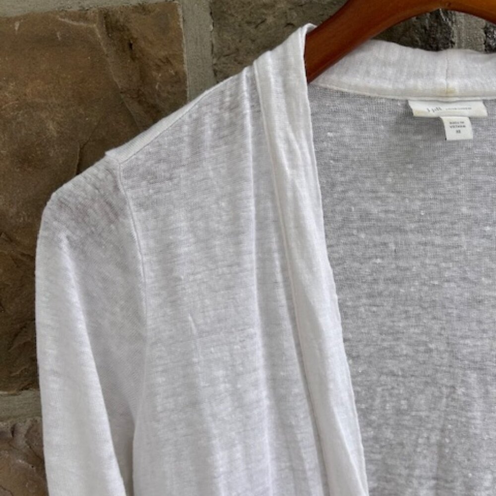 J.Jill White Love Linen Lightweight Cardigan Sweater  - Size XSmall